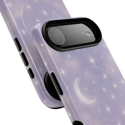 Celestial Lavender iPhone Case — Moon & Stars MagSafe Compatible