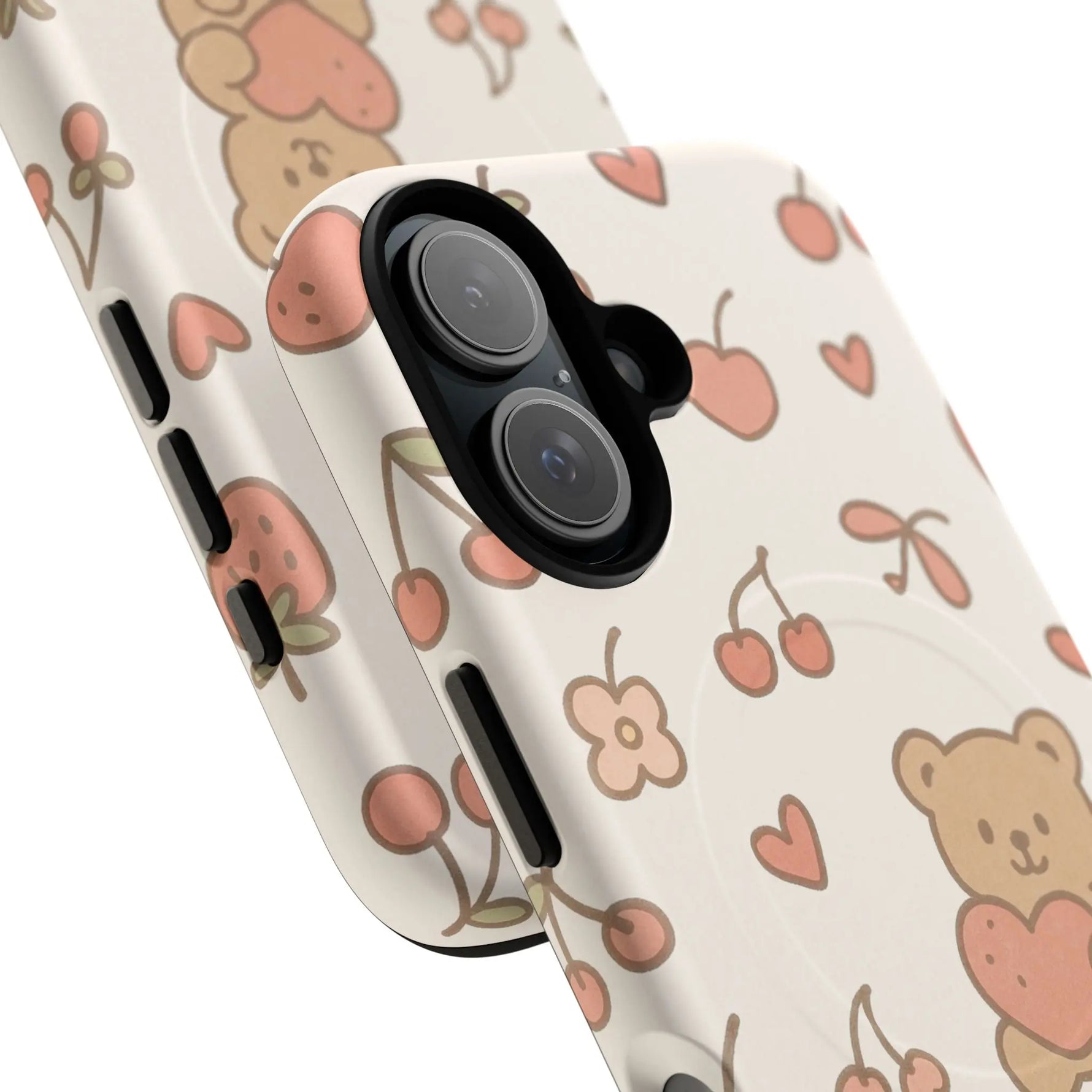 Teddy Berry Cozy Strawberry Pattern iPhone Case with MagSafe  Shamo's