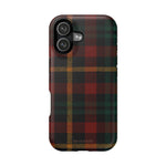 Funda para iPhone resistente a impactos con diseño de cuadros escoceses rojos y verdes con MagSafe