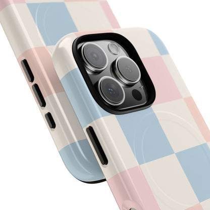 Pastel Checkerboard Pattern iPhone Cases - MagSafe
