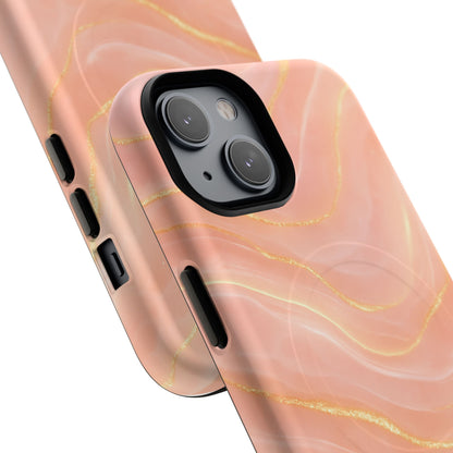 Luxury Series Pink Marble iPhone Case compatible with MagSafe