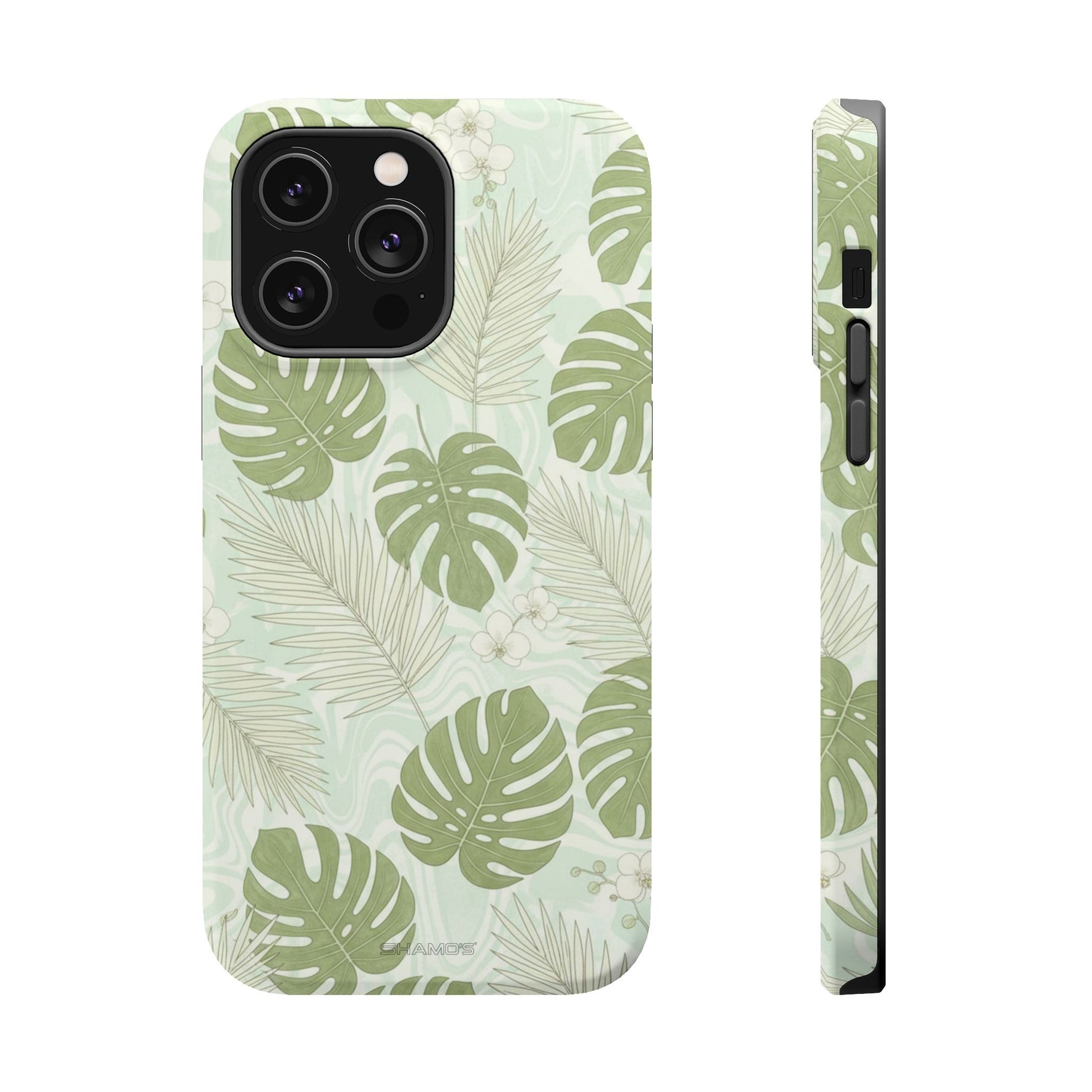 Tropical Monstera Phone Case, Impact-Resistant Magnetic iPhone Cover with MagSafe Compatibility