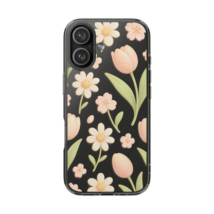 Floral Impact-Resistant Clear iPhone Case - Shamo's