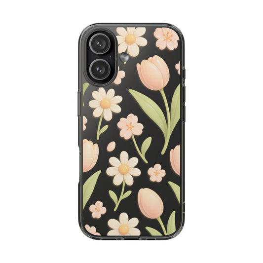 Floral Impact-Resistant Clear iPhone Case - Shamo's