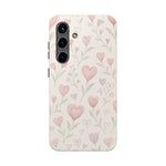 Pink Watercolor Heart Floral Pattern | Tough Impact Phone Case  Shamo's Samsung Galaxy S24
