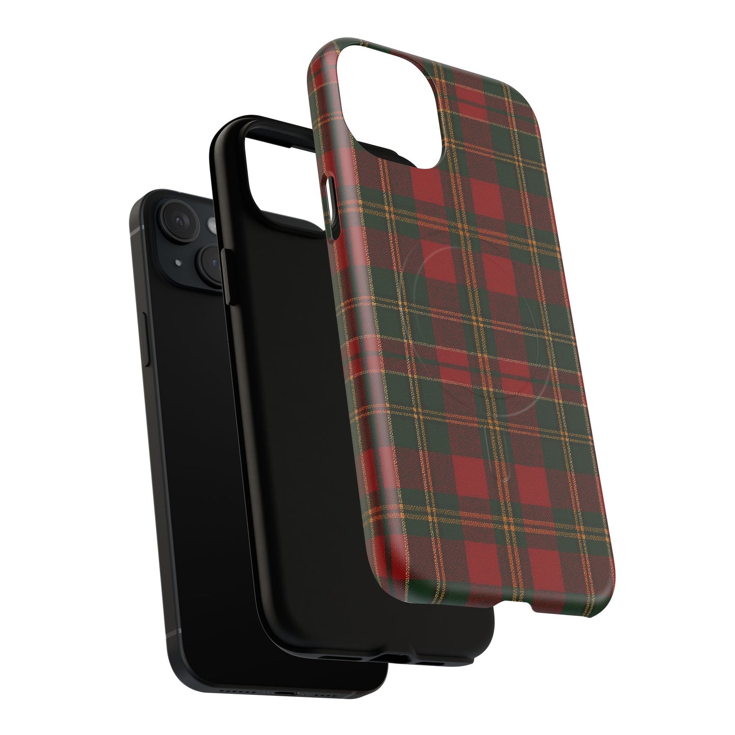 Plaid Holiday iPhone Case — Red & Green Tartan (MagSafe compatible)