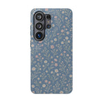 Denim Wildflowers MagSafe Phone Case, glossy Samsung Galaxy S26 Ultra, rear view