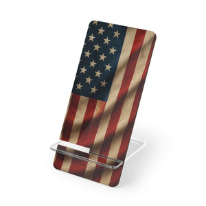 American Flag Phone Stand, Patriotic Mobile Display Stand for Smartphones - 2.8" x 5.9" / Glossy - Shamo's
