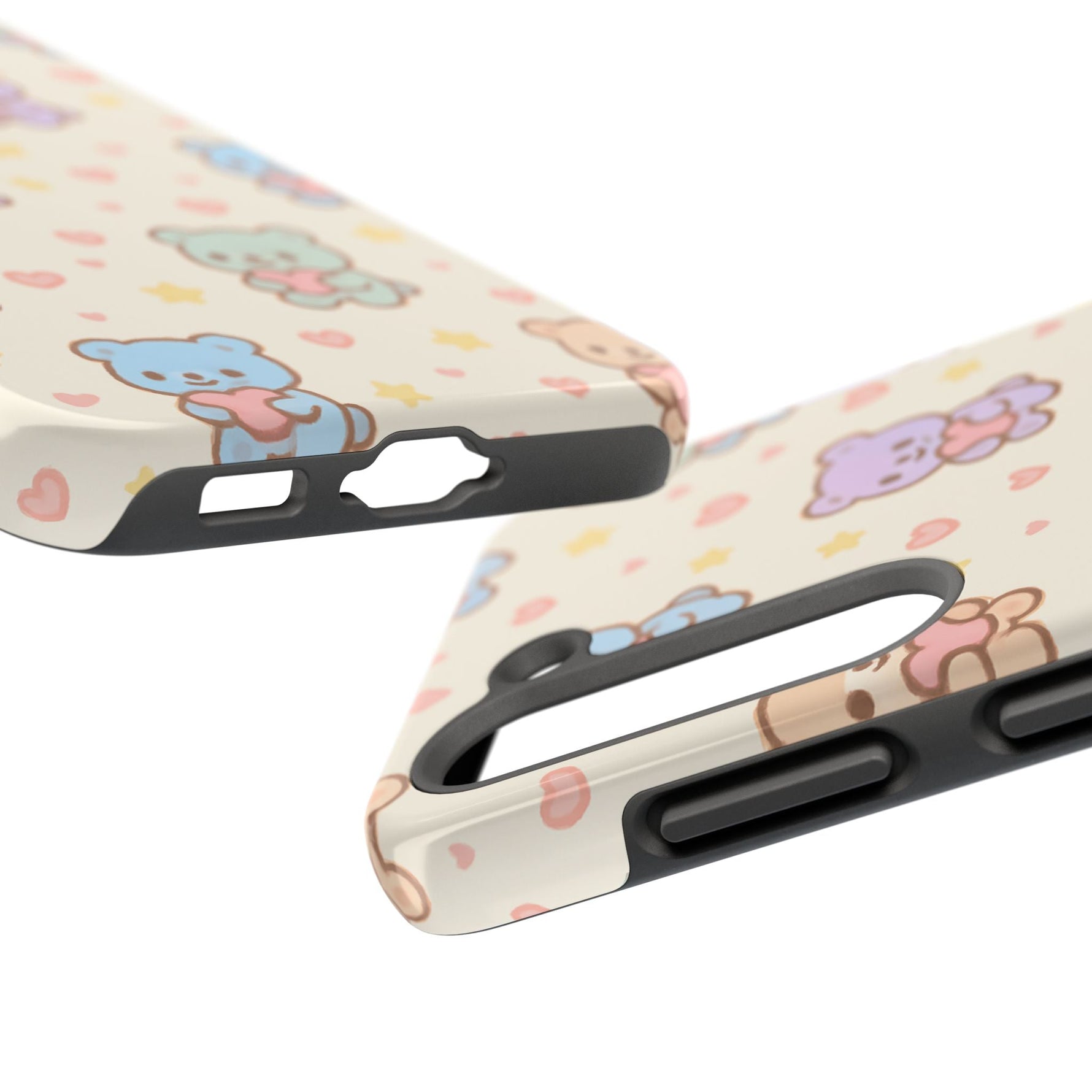 Cute Pastel Bear Impact Phone Case | Heart & Star Kawaii Pattern  Shamo's