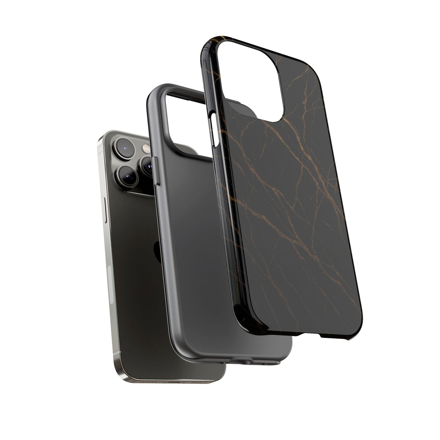 Black Marble Tough iPhone Case
