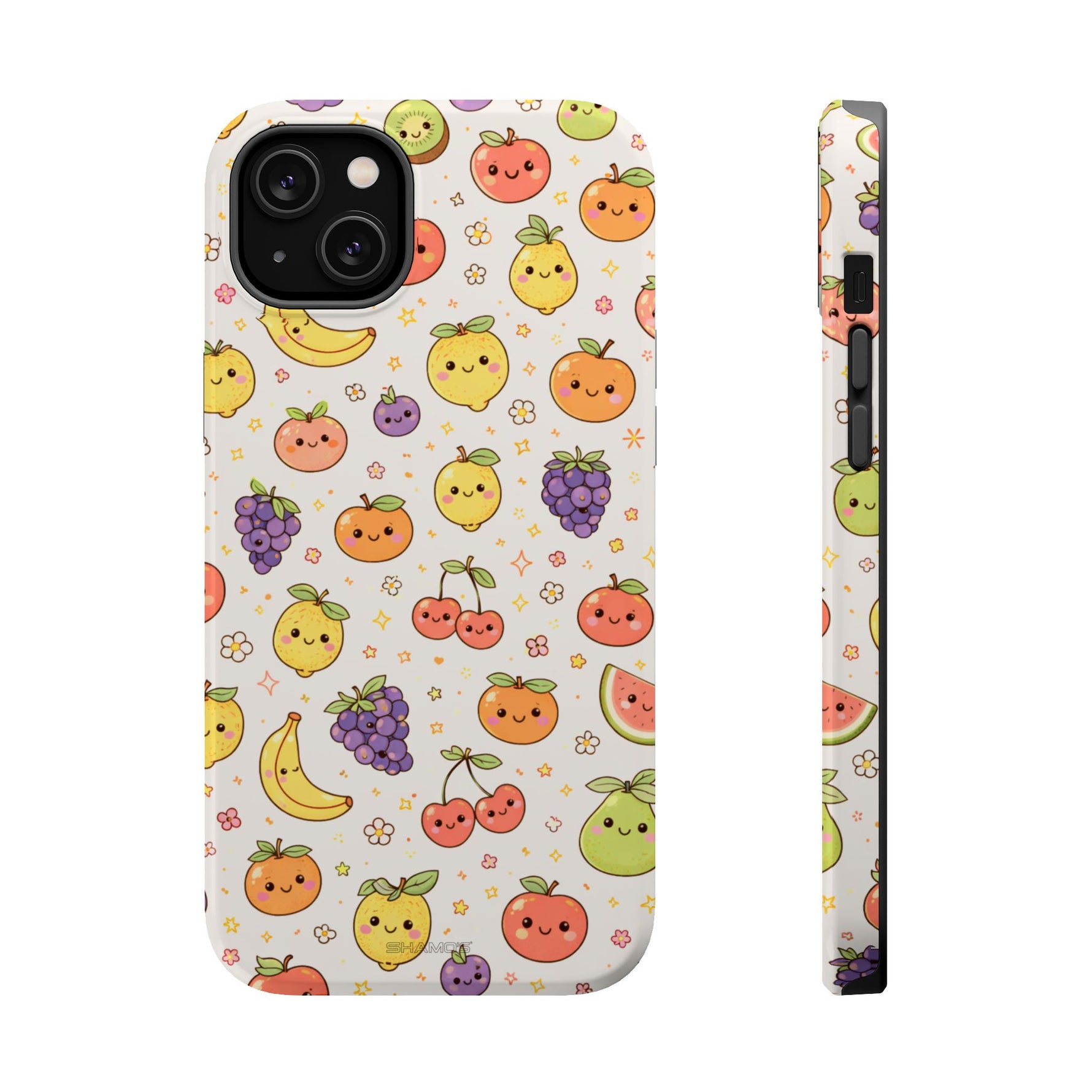 Cute Kawaii Fun Fruit Pattern Magnetic Impact-Resistant iPhone Case with MagSafe Compatibility