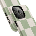 Sage Checkerboard Tough iPhone Case - Compatible with MagSafe - Shamo's