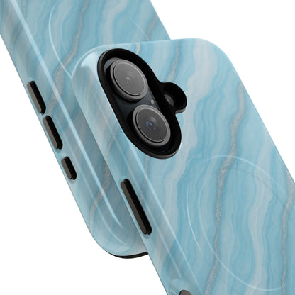 Sky Blue Marble iPhone Case with MagSafe
