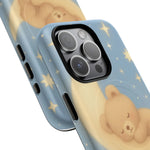Sleepy Teddy Bear & Stars iPhone Case with MagSafe - Shamo's