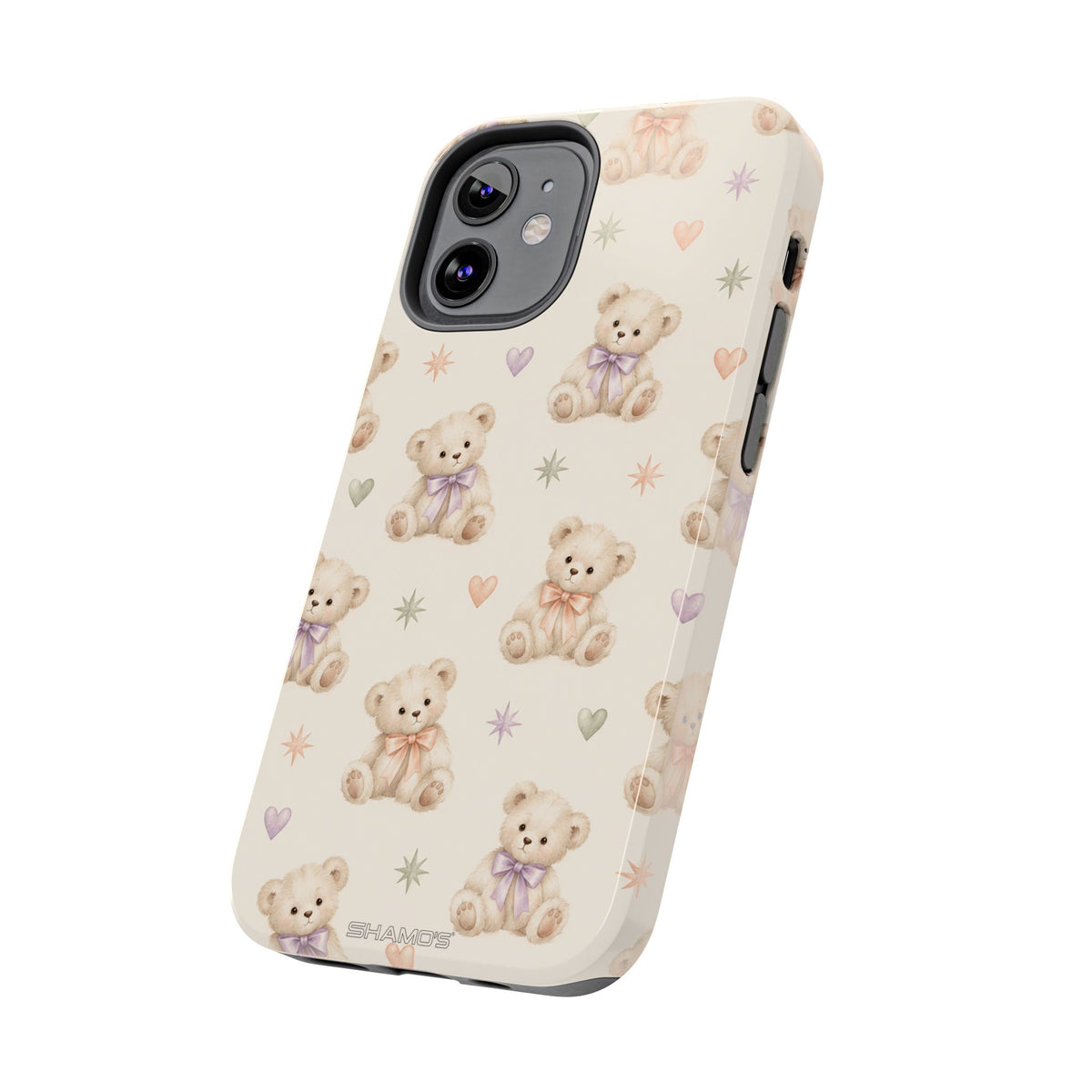 Cute Pastel Bear Impact Phone Case | Heart & Star Kawaii Pattern