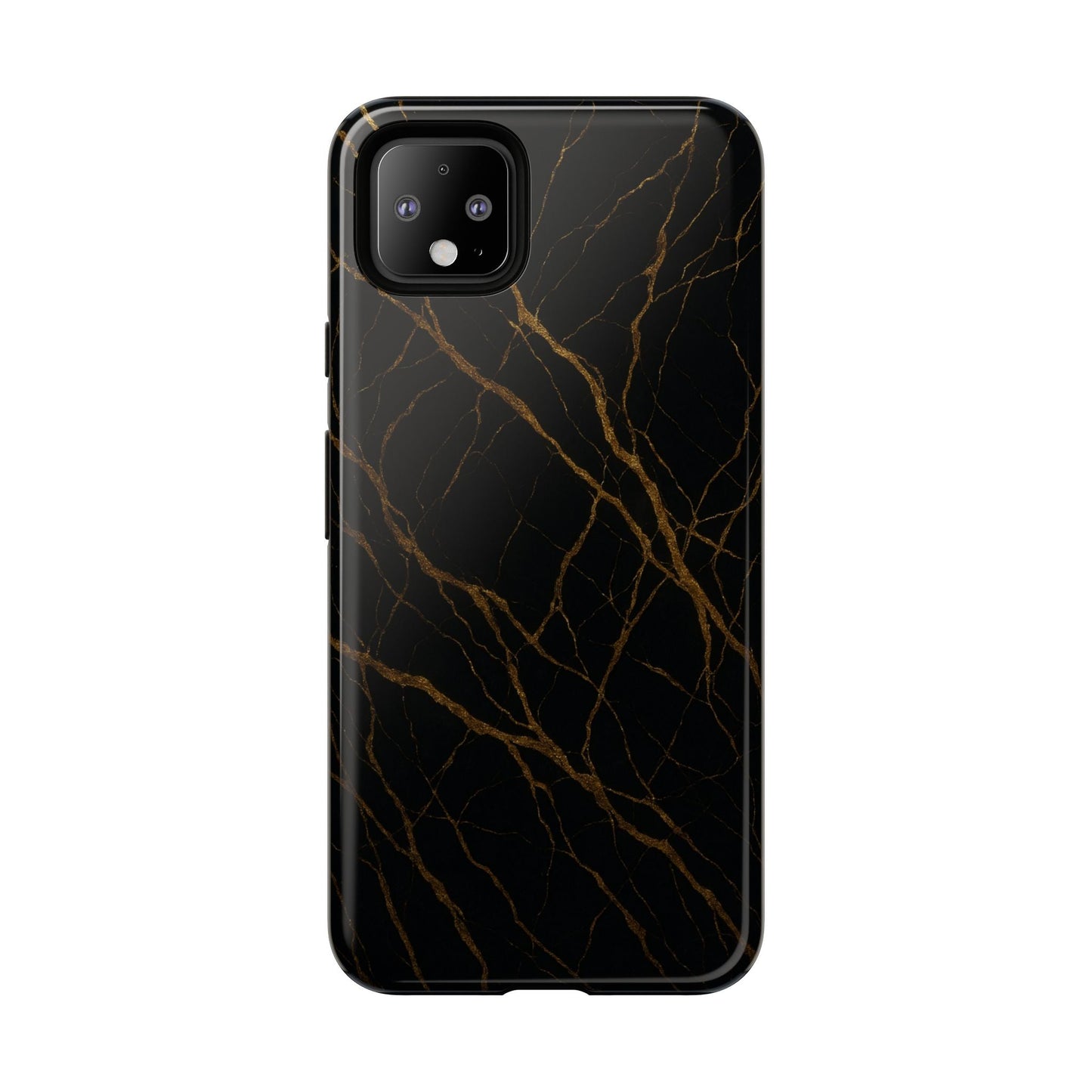 Black Marble Tough iPhone Case