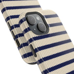Navy & Cream Ribbed Holiday Sweater Design iPhone Case with MagSafe compatibility  Shamo's