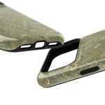Golden Meadow – Sage Green Wildflower MagSafe Phone Case, glossy wide-camera Pro Max model, port openings and edge details