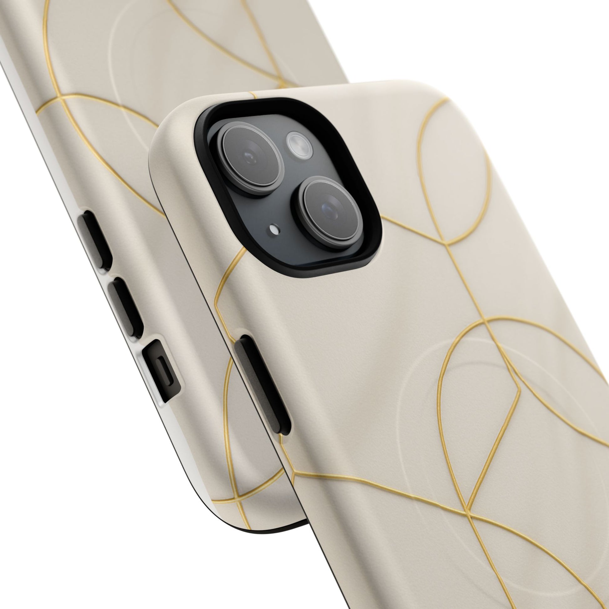 Gold Geometry on Silk Luxury Series iPhone Case with MagSafe - Shamo's