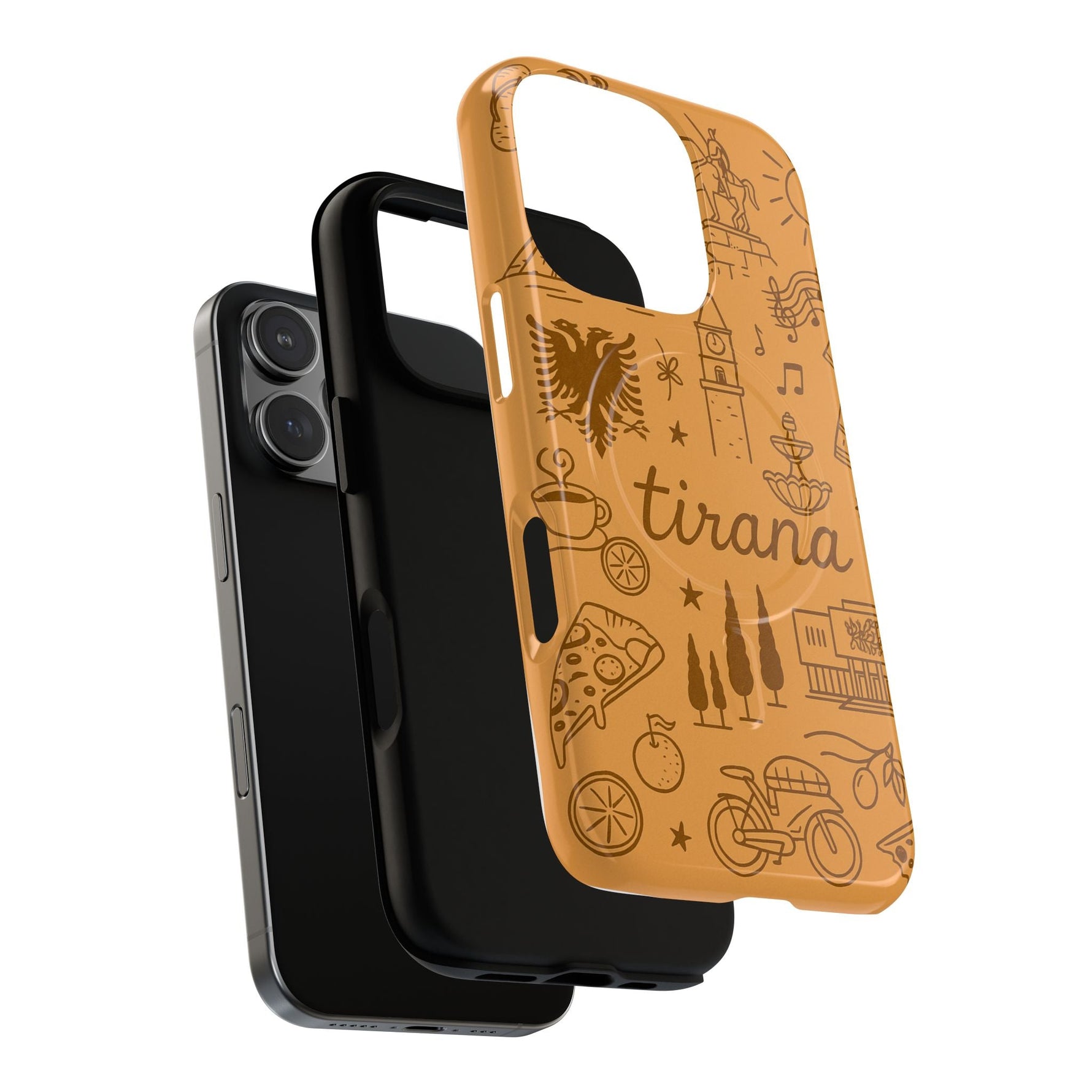Tirana Illustrated Hand-Drawn iPhone Case — Albanian Landmarks & Icons | MagSafe compatible  Shamo's
