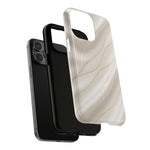 White Silk Gold Luxury iPhone Case with MagSafe - Shamo's