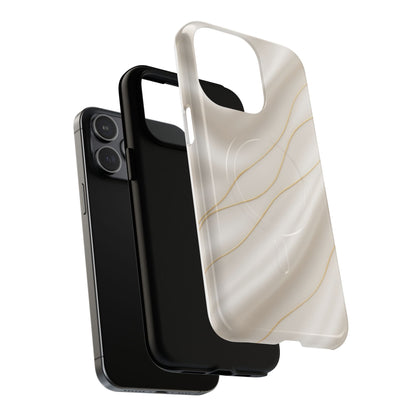 White Silk Gold Luxury iPhone Case with MagSafe - Shamo's