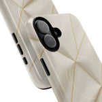 Beige Gold Geometric Luxury Series iPhone Case with MagSafe  Shamo's