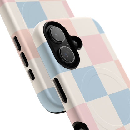 Pastel Checkerboard Pattern iPhone Cases - MagSafe