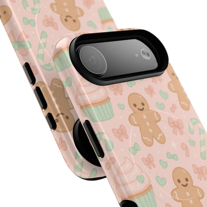 Gingerbread Candy Holiday Tough iPhone Case | compatible with MagSafe