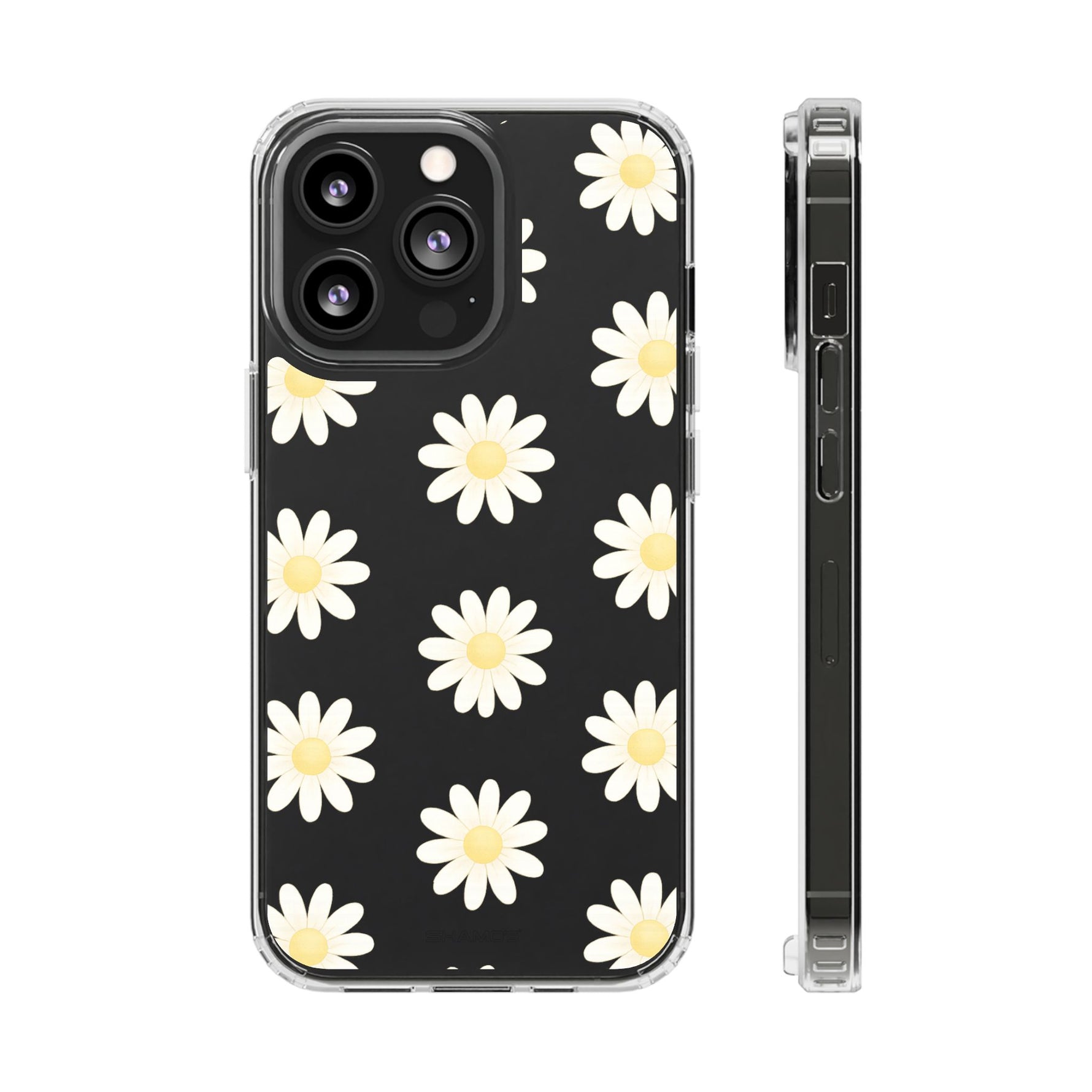 Clear Daisy Floral Phone Case, Impact-Resistant, Anti-Yellowing, Camera & Screen Protection - iPhone 13 Pro / Without gift packaging - Shamo's