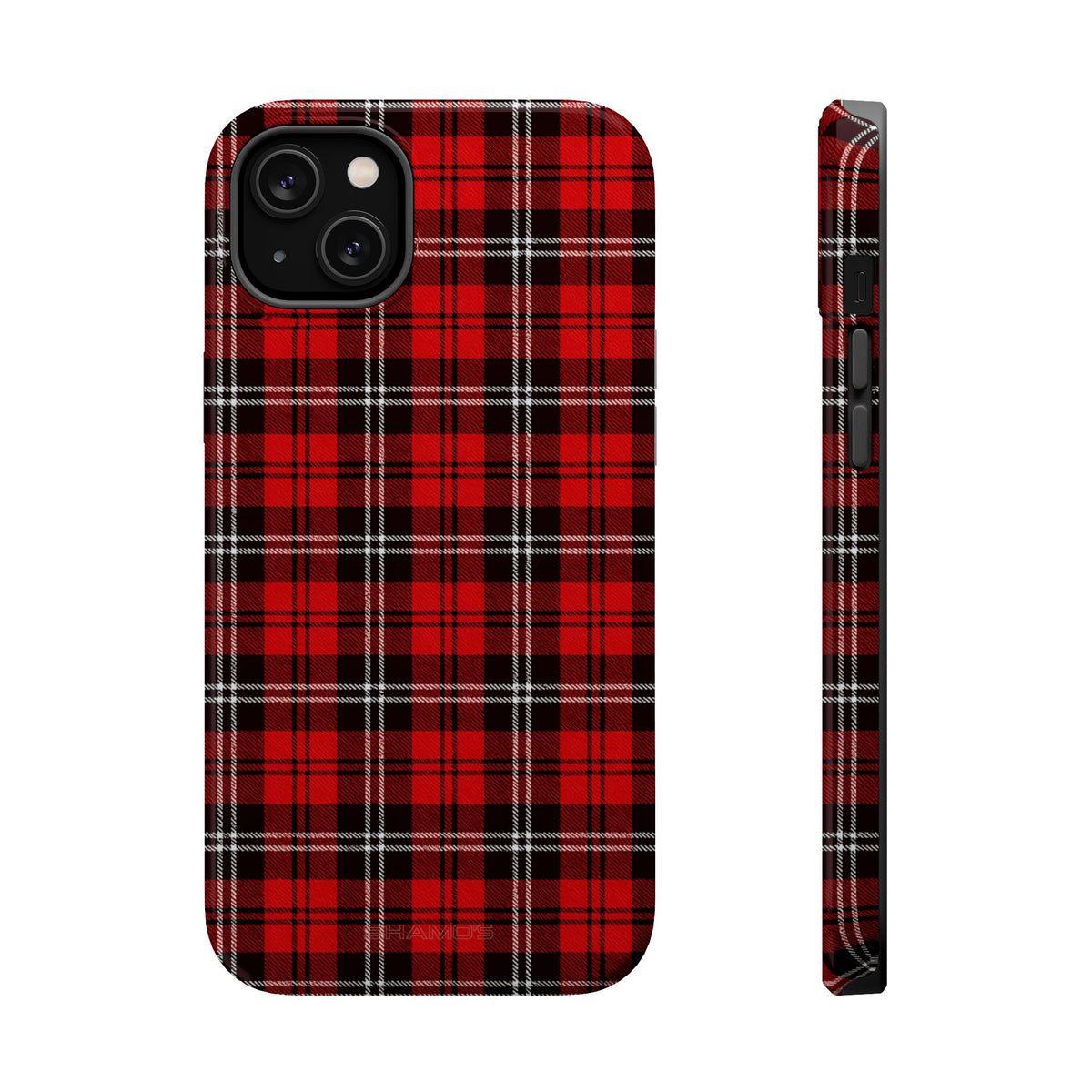 Funda para iPhone resistente a impactos con cuadros escoceses rojos | Compatibilidad con MagSafe