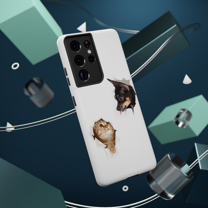 Impact-Resistant Cases with a cat and a dog