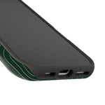 Topographic Green Magnetic Impact-Resistant iPhone Case | MagSafe compatible