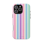 Pastel Stripe MagSafe Compatible Magnetic Impact-Resistant Phone Case - iPhone 16 Pro Max / Matte - Shamo's