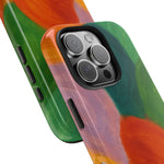 Abstract Color Wave Tough Phone Case — Bold Orange & Green Protective Phone Cover  Shamo's