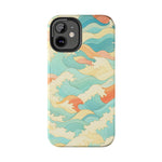 Ocean Wave Tough Phone Case — Pastel Retro Surf Pattern  Shamo's