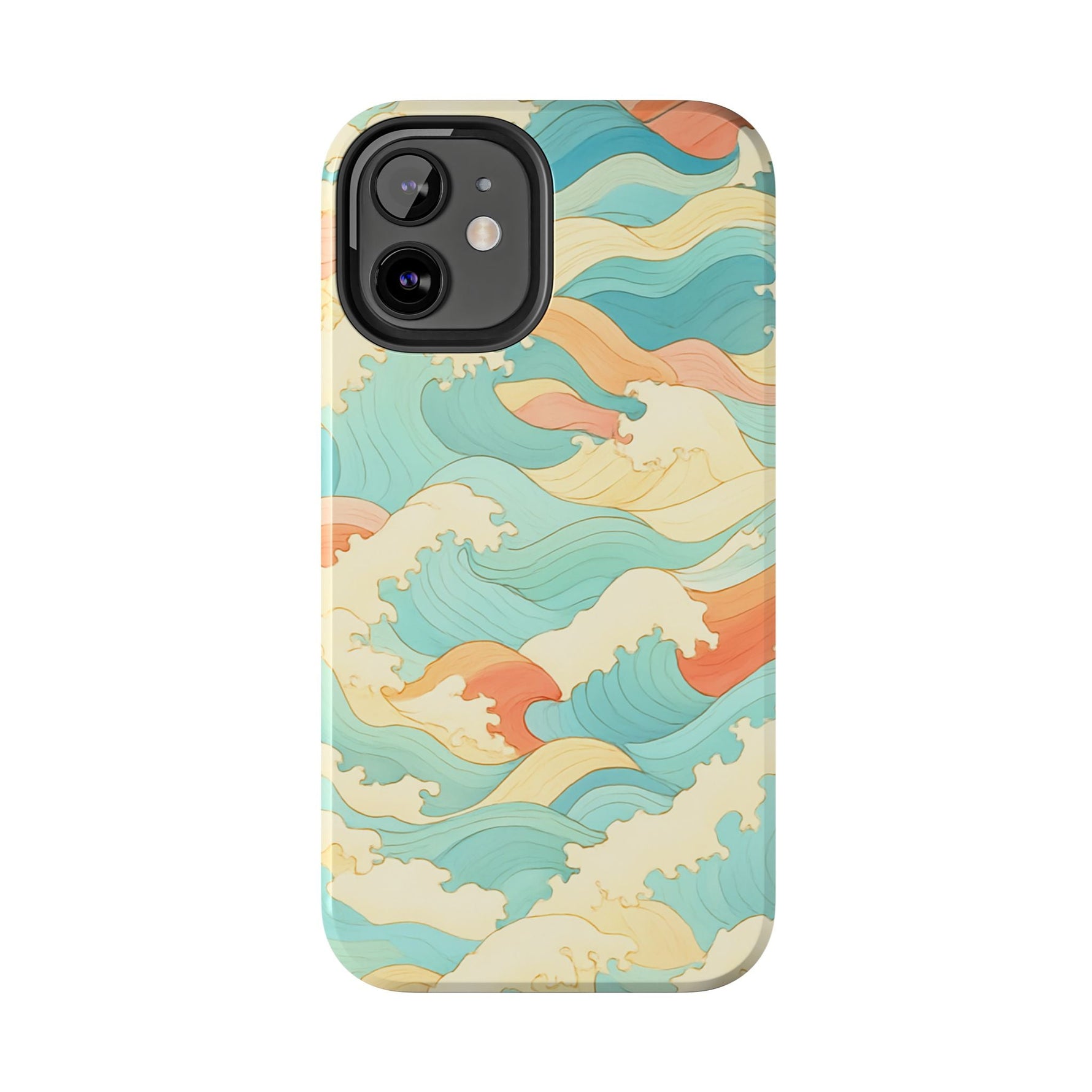 Ocean Wave Tough Phone Case — Pastel Retro Surf Pattern  Shamo's