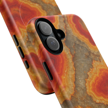 Agate Glow Marble iPhone Case Orange Geode Stone Design with MagSafe