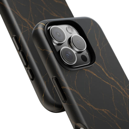 Black Marble Tough iPhone Case
