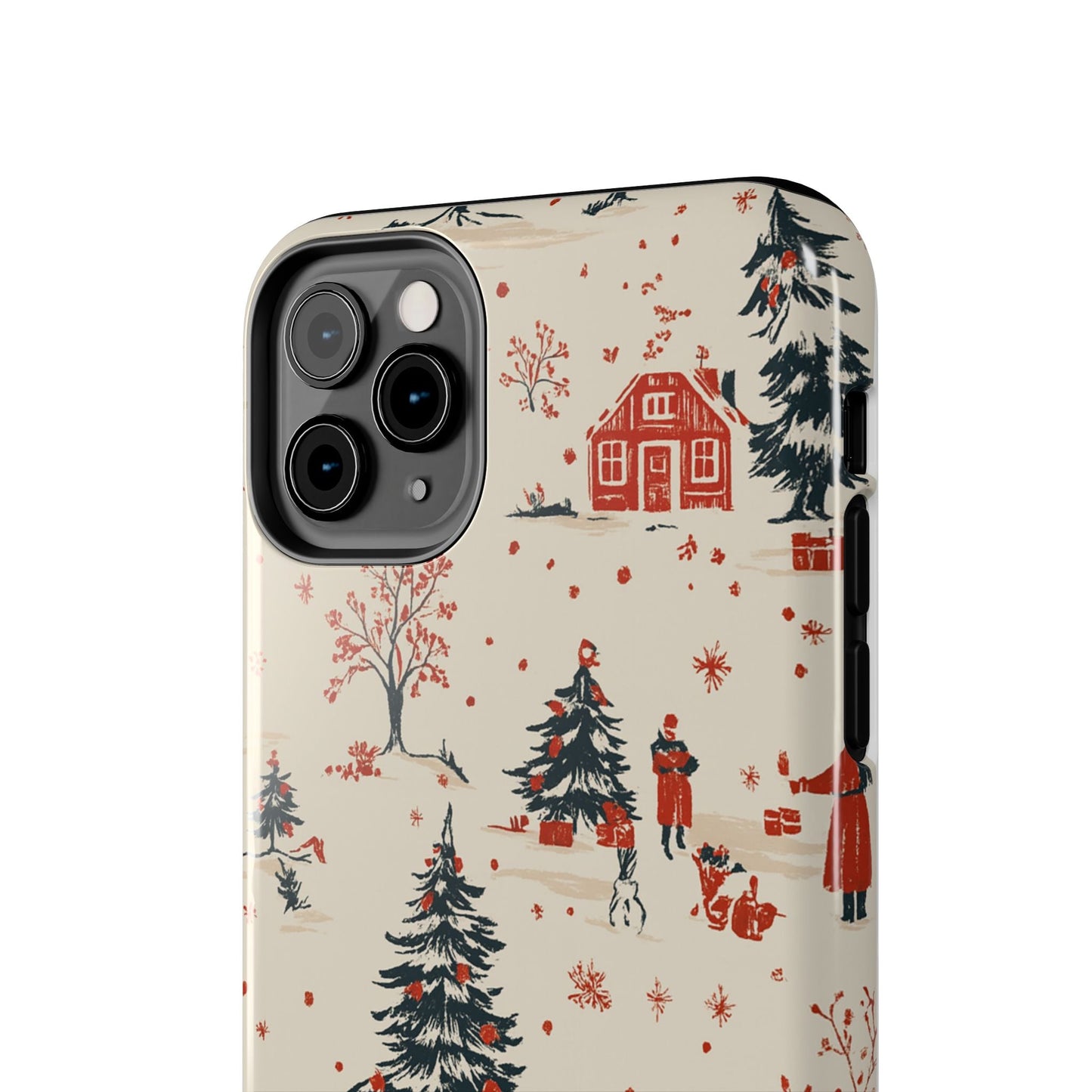 Winter Village Holiday Tough iPhone Case — Vintage Holidays & Snow Scene