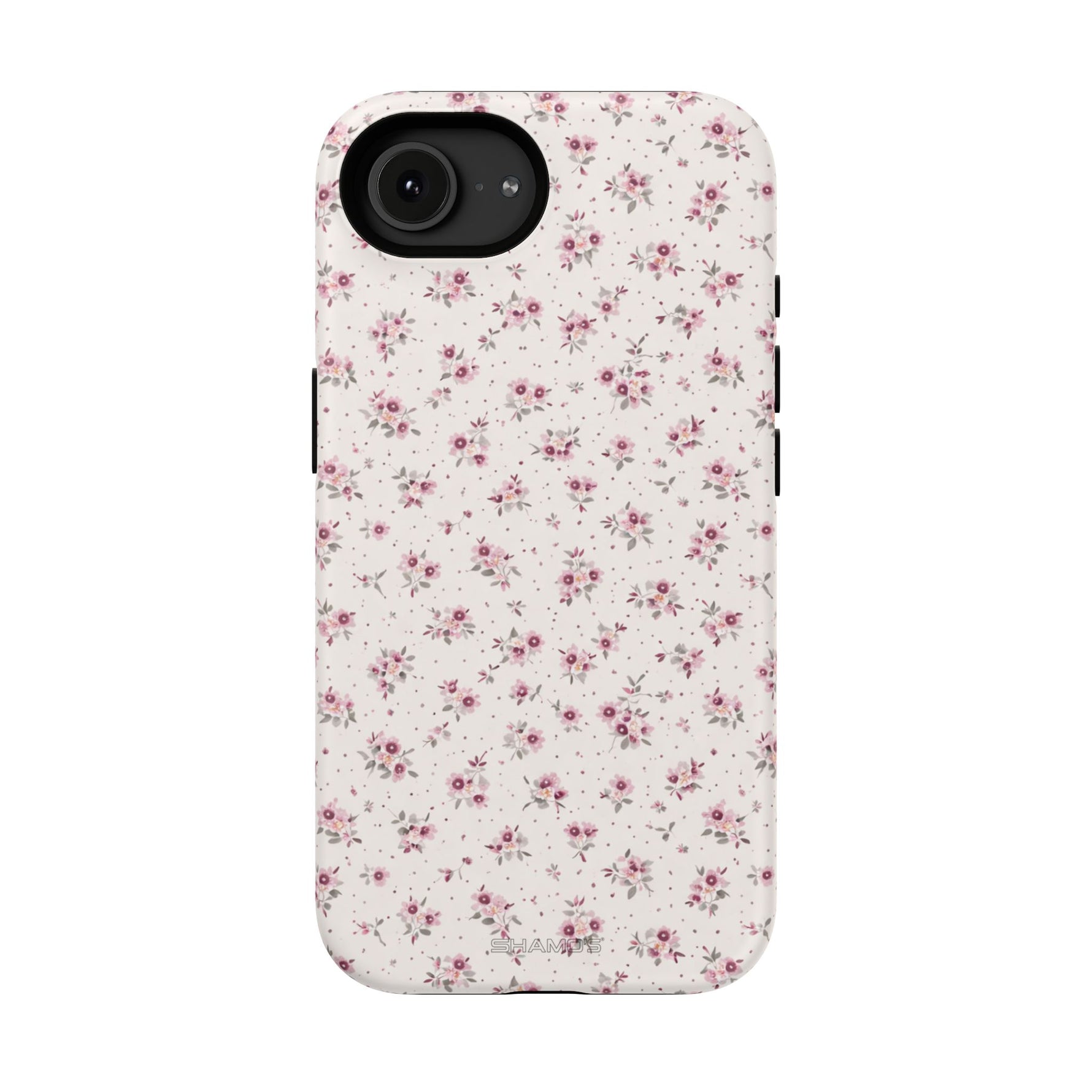 Rosebud Floral Tough iPhone Case | Pink Vintage Flower Protective Cover