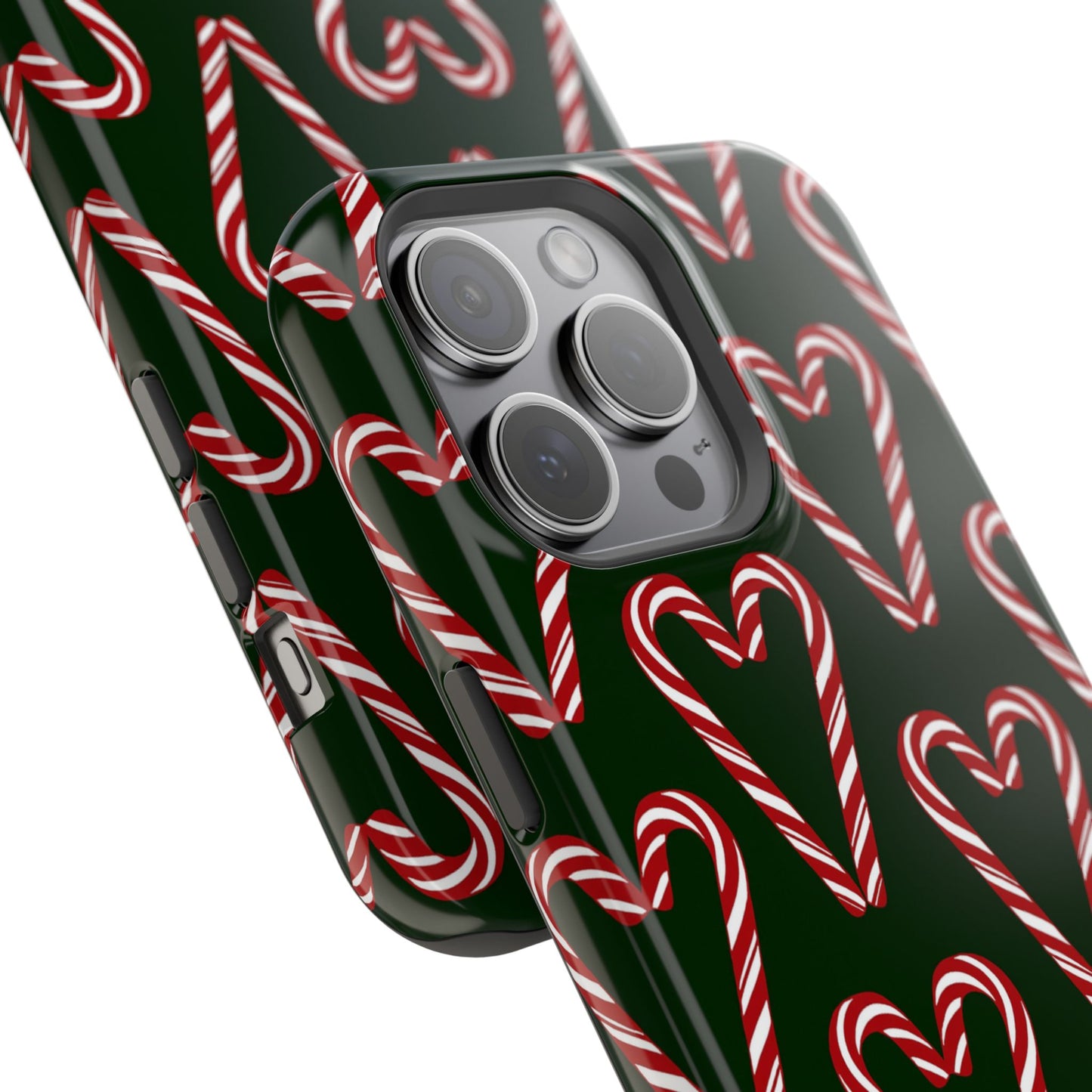 Candy Cane Heart MagSafe Impact-Resistant iPhone Case