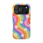 Rainbow Daisy Magnetic Impact-Resistant Phone Case with MagSafe Compatibility - iPhone 17 Pro / Glossy - Shamo's