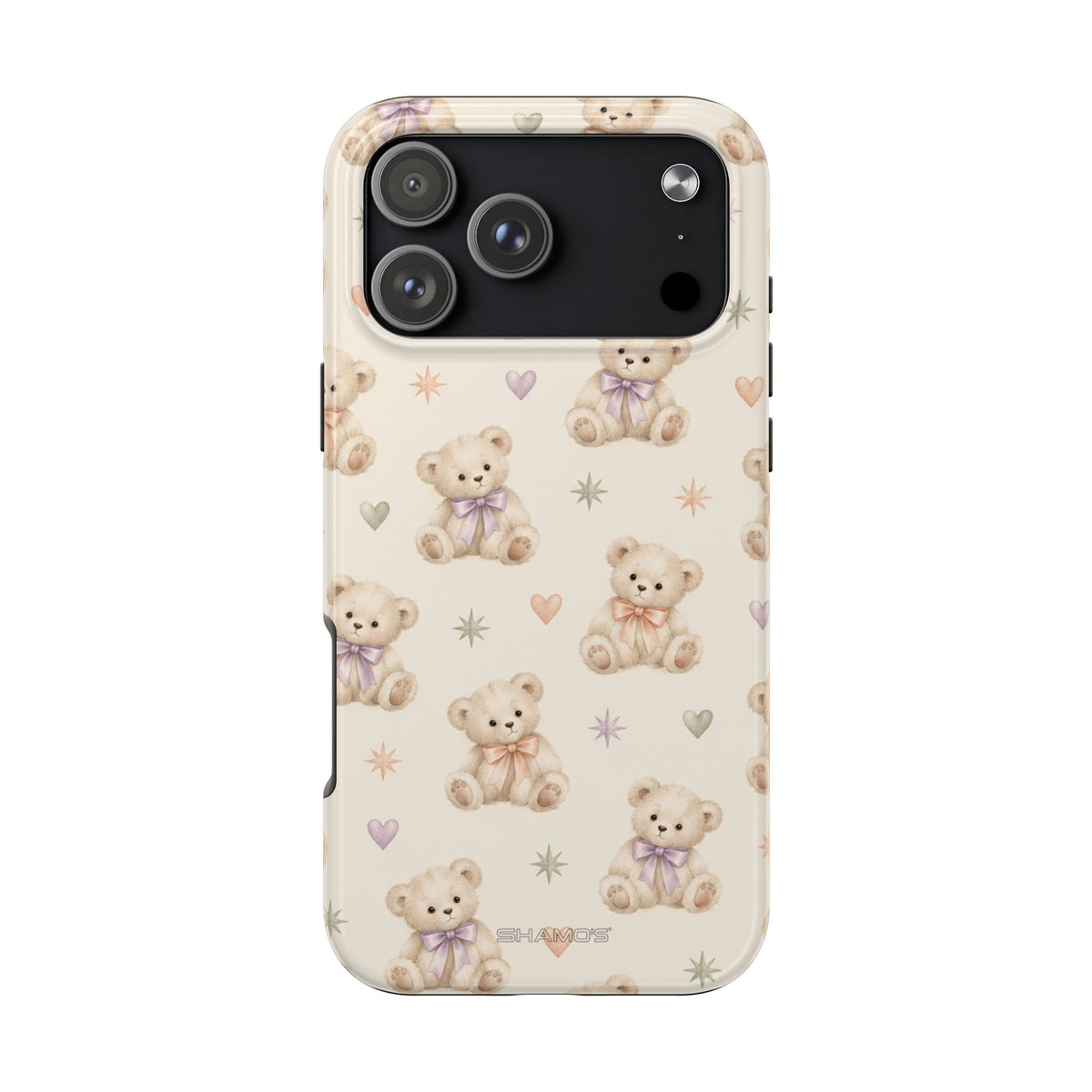 Cute Pastel Bear Impact Phone Case | Heart & Star Kawaii Pattern