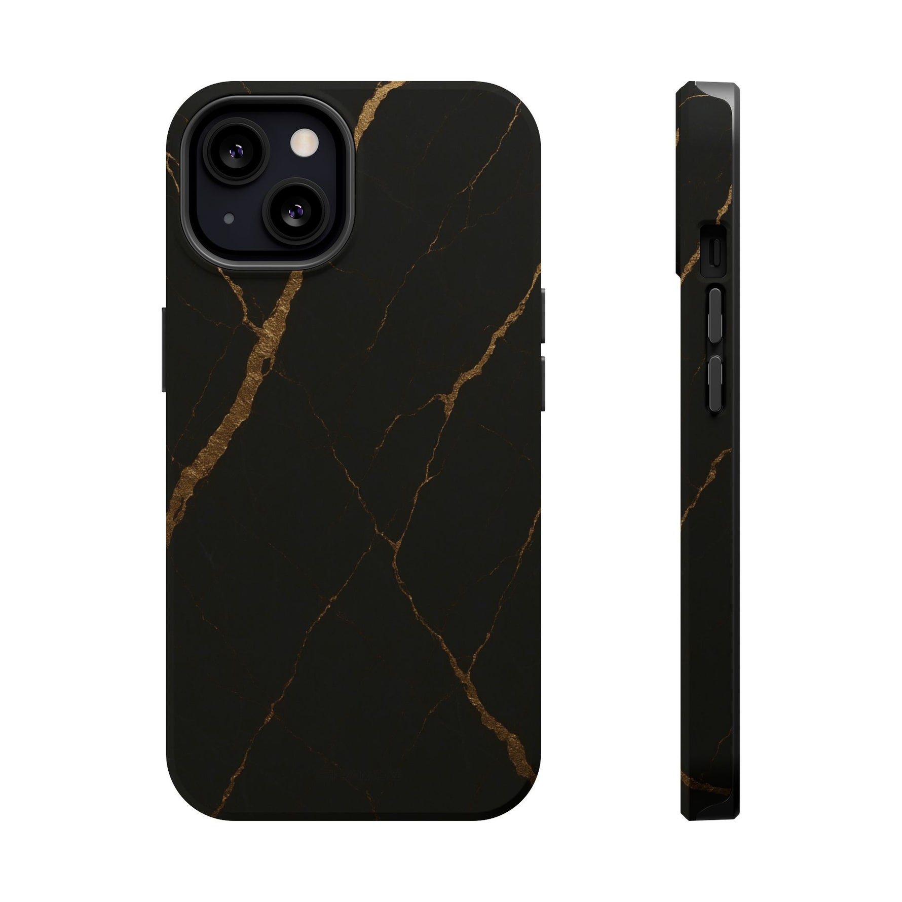 Black & Gold Marble iPhone Case with MagSafe - iPhone 13 / Matte - Shamo's