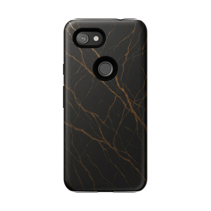 Black Marble Tough iPhone Case