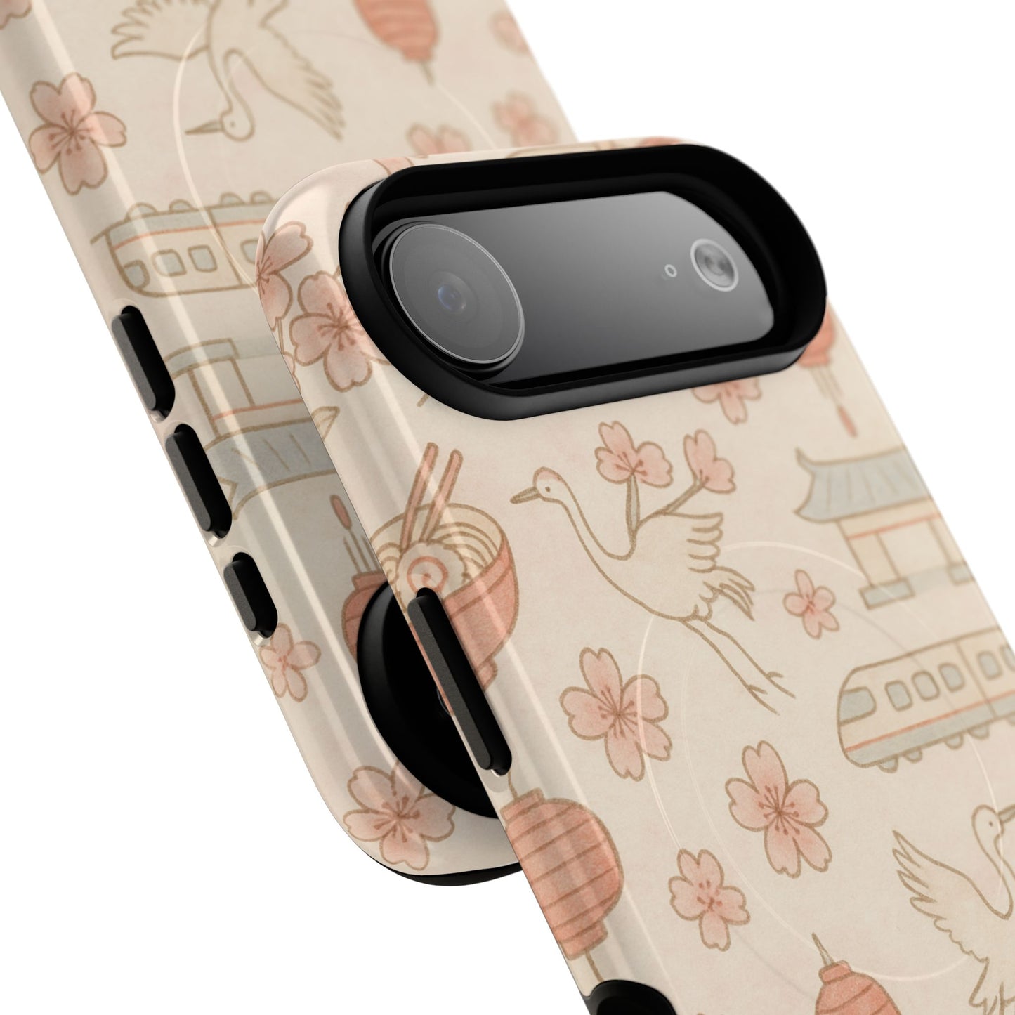Japan Hand-Drawn Cherry Blossom iPhone Case with MagSafe