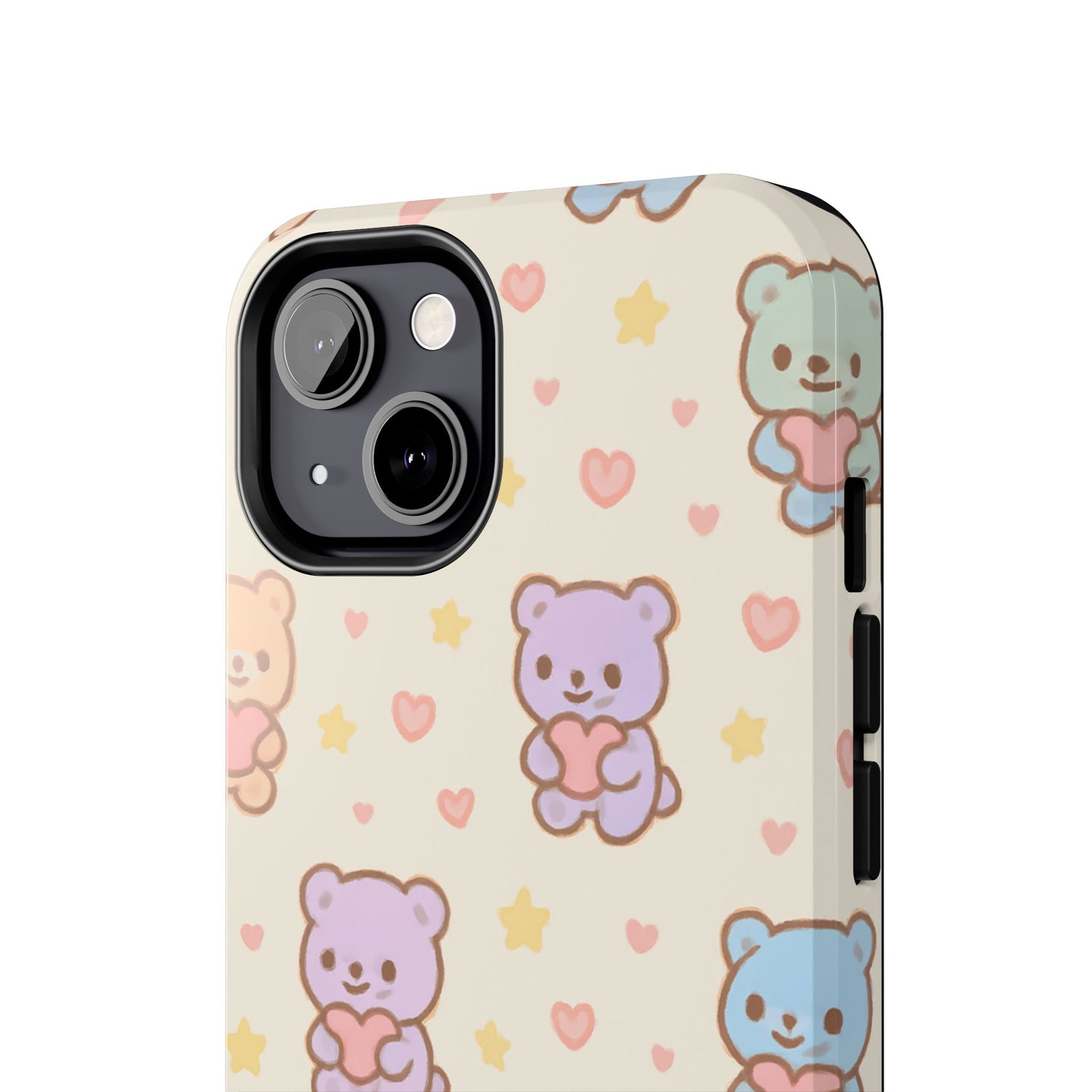Cute Pastel Bear Impact Phone Case | Heart & Star Kawaii Pattern  Shamo's