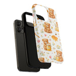 Honey Teddy Bear iPhone Case — Yellow Bee & Honey Pot Design with MagSafe