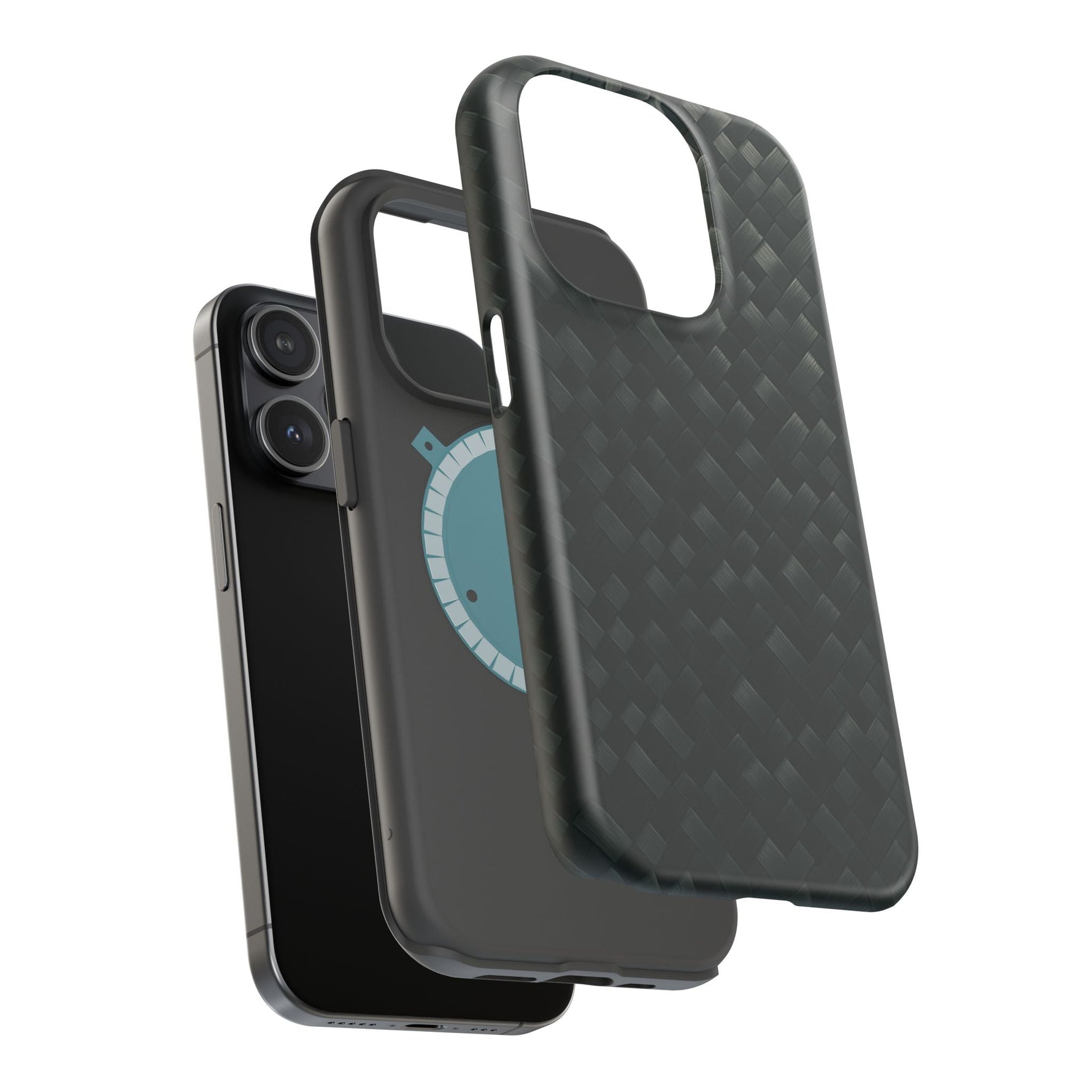 Dark Carbon Fiber Texture Magnetic Impact-Resistant iPhone Case | MagSafe compatible  Shamo's